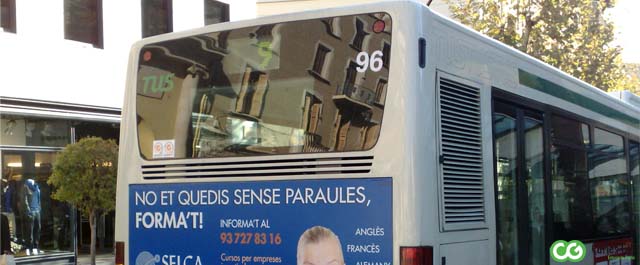 Publicidad Sabadell y sus anucios locales en los autobuses